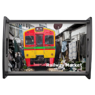 Railway Market Mae Klong Vintage Thailand Retro Serving Tray