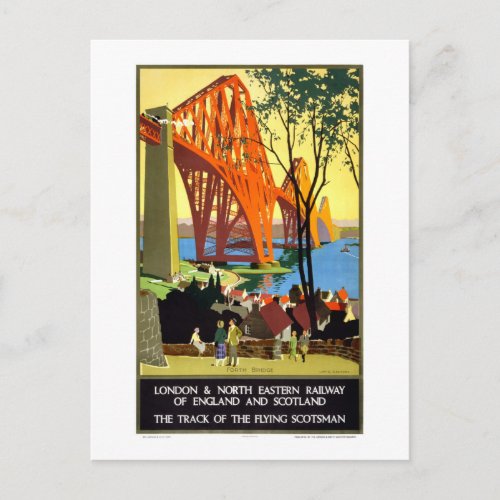 Railway of England and Scotland Vintage Poster Postcard