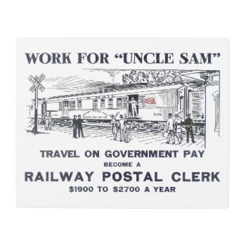 Railway Postal Clerk 1926 Metal Print by stanrail at Zazzle