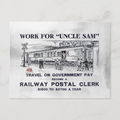 Railway Postal Clerk 1926 Postcard