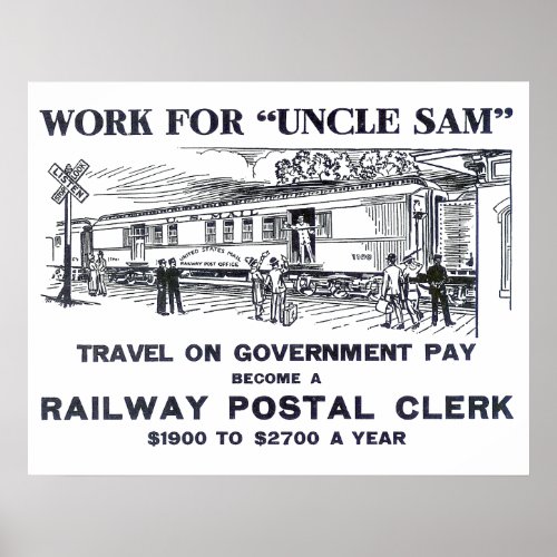 Railway Postal Clerk 1926  Poster