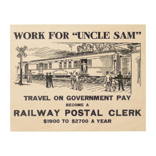 Railway Postal Clerk 1926 Wood Wall Art