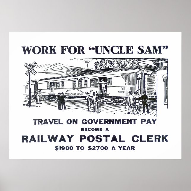 Railway Postal Clerk Print 1926 (Front)