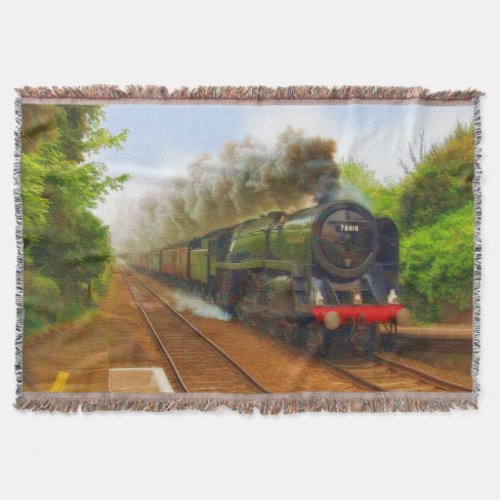 Railway Steam Locomotive _ Trainspotters Art IV Throw Blanket