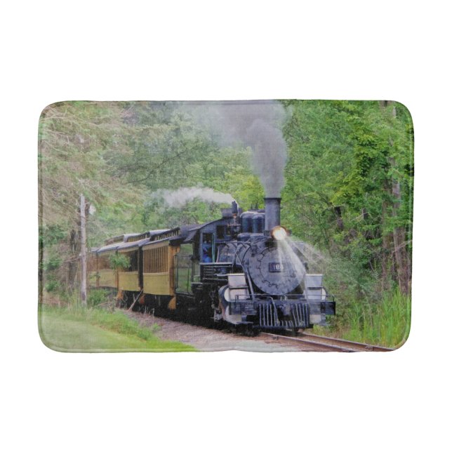 Railway Steam Train for Trainspotters Art Bath Mat (Front)