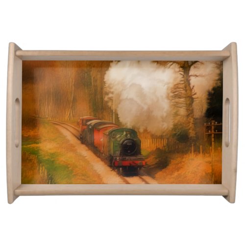 Railway Steam Train for Trainspotters Art III Serving Tray