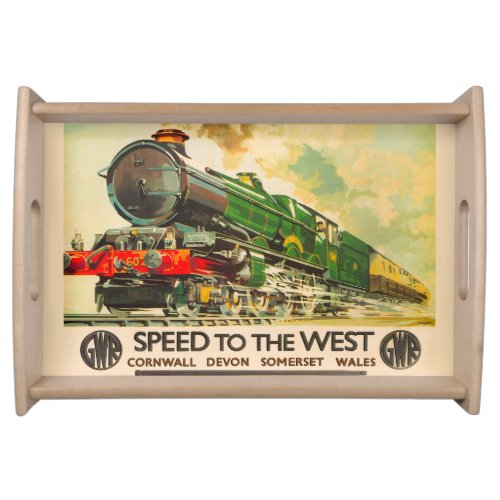 Railway Steam Train for Trainspotters Art IV Serving Tray