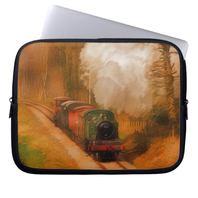 Railway Steam Train for Trainspotters Art Laptop Sleeve (Front)