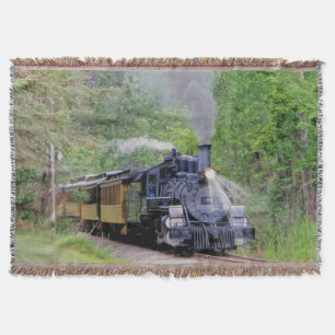 Railway Steam Train for Trainspotters Art Rug Throw Blanket