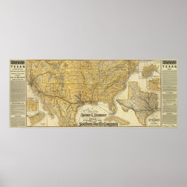 Railway, steamship lines Southern Pacific Company Poster (Front)