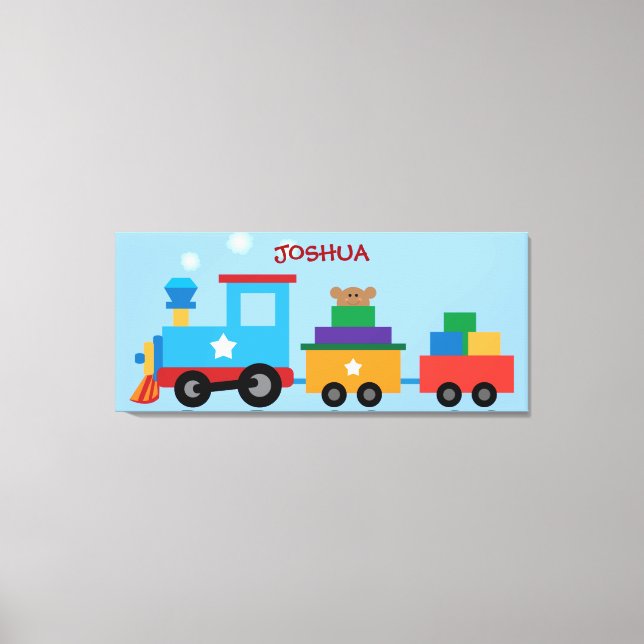 Railway Train Kids Wrapped Canvas Triptych  Wall A Print (Front)