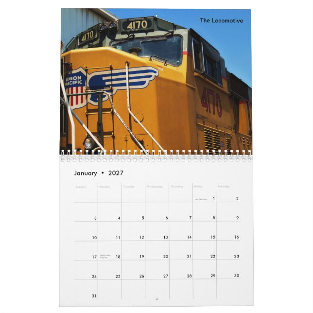 Railways 2012 calendar (Jan 2027)