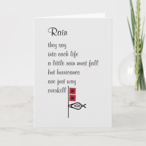 Rain A Funny Thinking Of You Poem Card