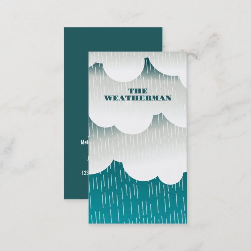 Rain and Clouds Design Meteorologist Business Card