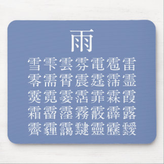 Rain and Rain Cap Kanji Mouse Pad