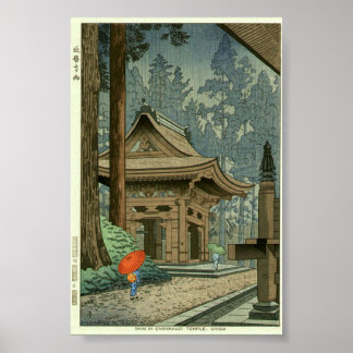 Rain at Enryakuji Temple Shin Hanga Print