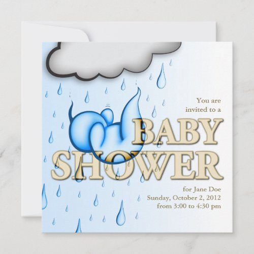 Rain Babies Shower Invite - Square Card