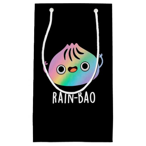 Rain_bao Funny Rainbow Dimsum Bao Pun Dark BG Small Gift Bag