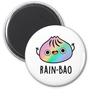 Rain-bao Funny Rainbow Dimsum Bao Pun Magnet