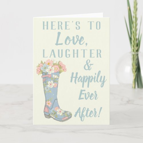 Rain Boot Bridal Shower Greeting Card