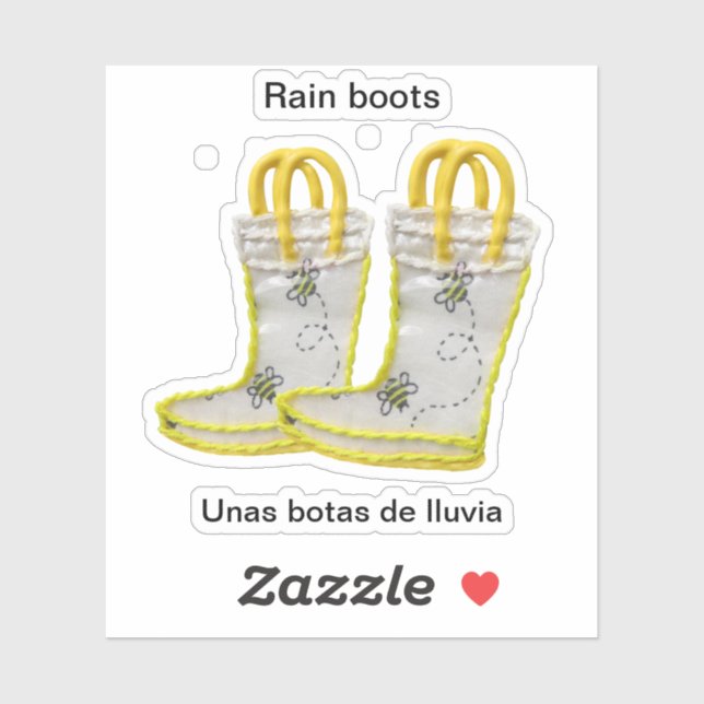 Rain Boots/Unas botas de lluvia Sticker (Sheet)