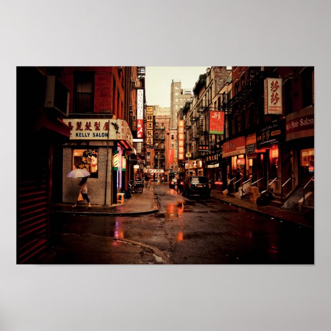 Rain - Chinatown - New York City Poster (Front)