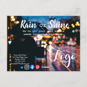 Rain clients referral real estate marketing sell p postcard