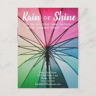 Rain clients referral real estate marketing sell postcard