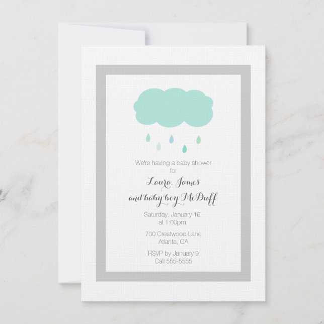 Rain Cloud Baby Shower Invitation (Front)