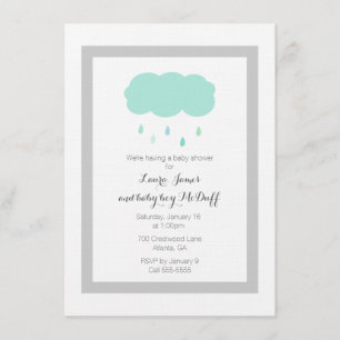 Rain Cloud Baby Shower Invitation