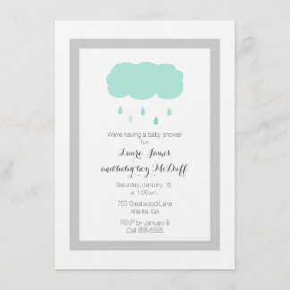 Rain Cloud Baby Shower Invitation
