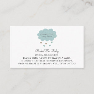 Rain Cloud Blue Baby Shower Books For Baby Enclosu Enclosure Card