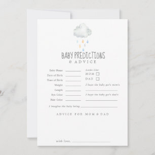 Rain Cloud Boy Baby Predictions & Advice Card