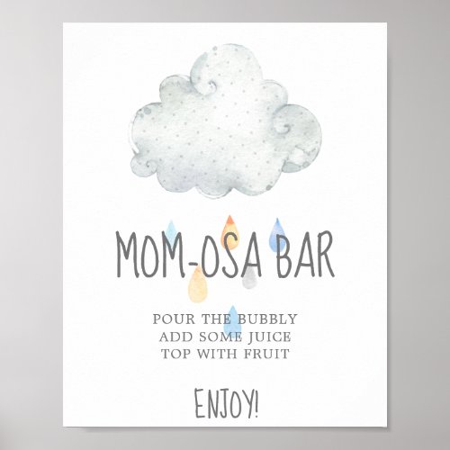 Rain Cloud Boy Baby Shower Mom_osa Bar Sign