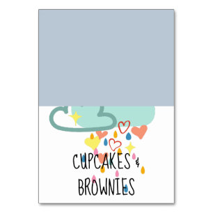 Rain Cloud Boy Baby Shower Table Cards