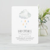 Rain Cloud Boy Baby Sprinkle Invitation (Standing Front)