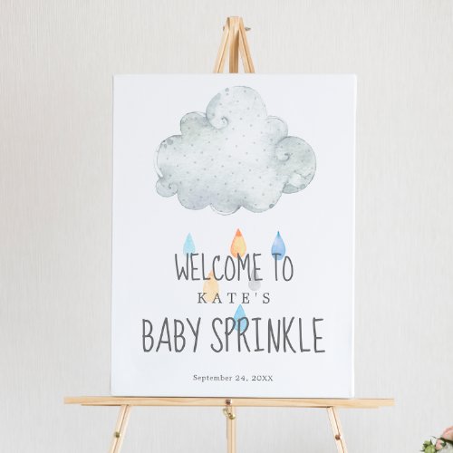 Rain Cloud Boy Baby Sprinkle Welcome Foam Board