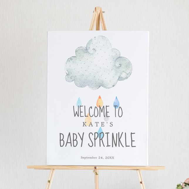 Rain Cloud Boy Baby Sprinkle Welcome Foam Board (Creator Uploaded)
