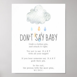 Rain Cloud Boy Don't Say Baby Game Sign