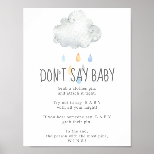 Rain Cloud Boy Dont Say Baby Game Sign