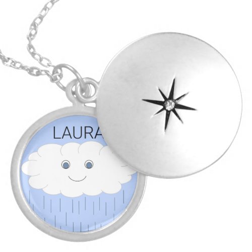 Rain Cloud Brings a Smile  Locket Necklace