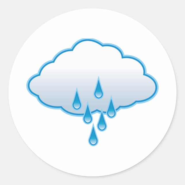 Rain Cloud Classic Round Sticker (Front)