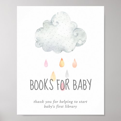 Rain Cloud Girl Baby Shower Books for Baby Sign