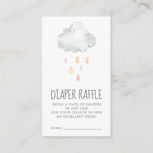Rain Cloud Girl Baby Shower Diaper Raffle Enclosure Card