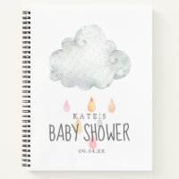 Rain Cloud Girl Baby Shower Gift List Notebook