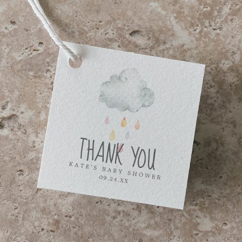 Rain Cloud Girl Baby Shower Thank You Favor Tags