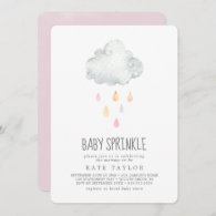 Rain Cloud Girl Baby Sprinkle Invitation