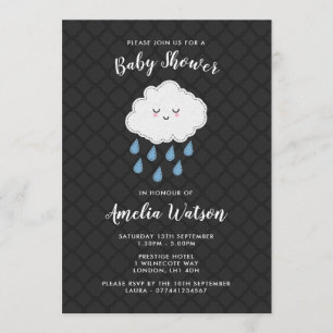 Rain Cloud themed Baby Shower Invitations