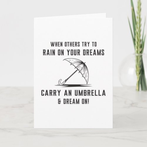 Rain Cloud Weather Raindrop Umbrella Gift Idea Card