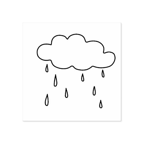 Rain cloud weather rubber stamp